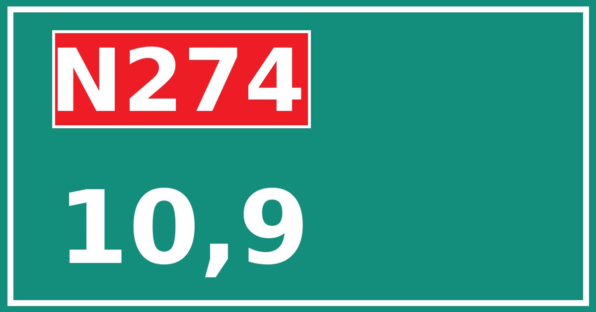 Hectometerbord N274 10,9