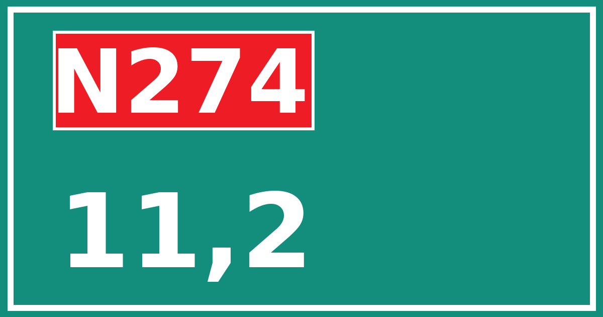 Hectometerbord N274 11,2