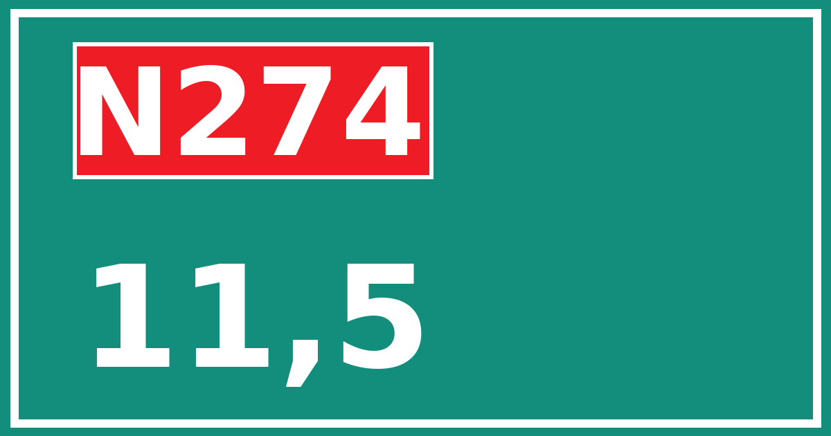 Hectometerbord N274 11,5
