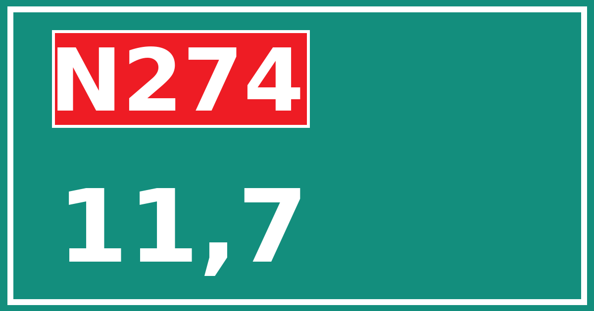 Hectometerbord N274 11,7