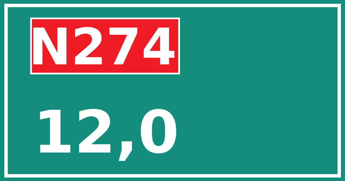Hectometerbord N274 12,0