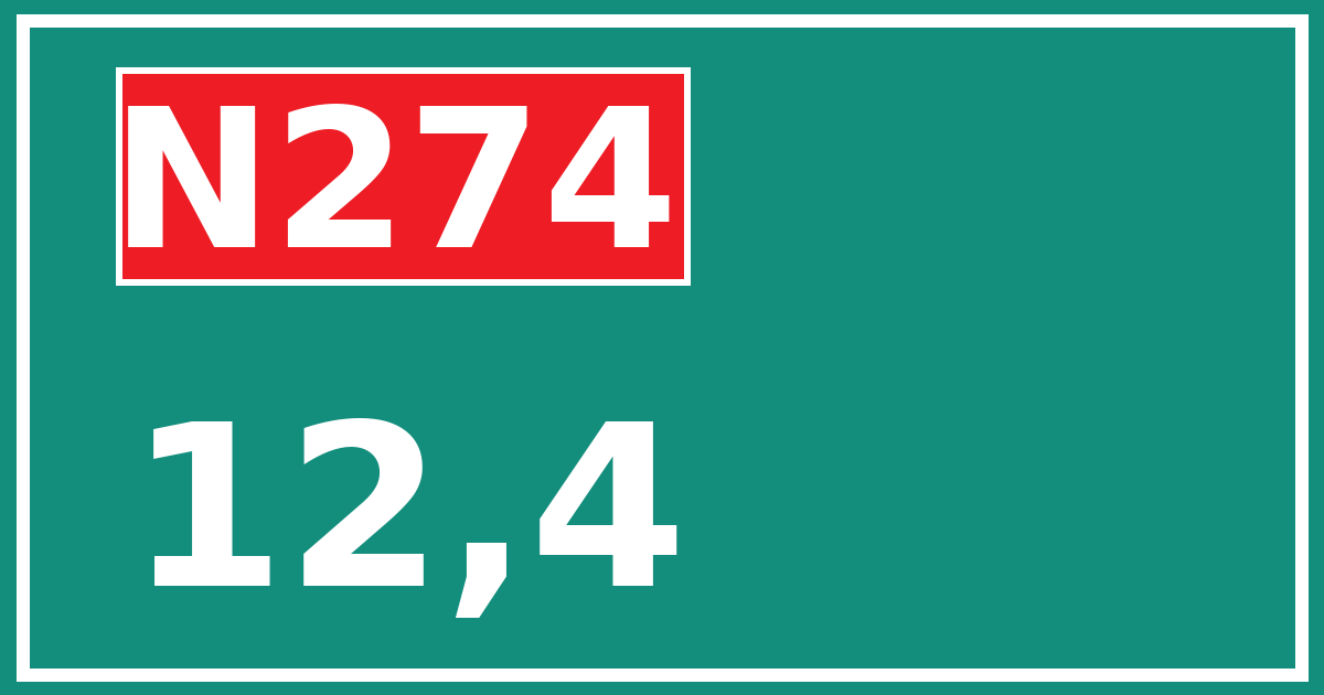 Hectometerbord N274 12,4