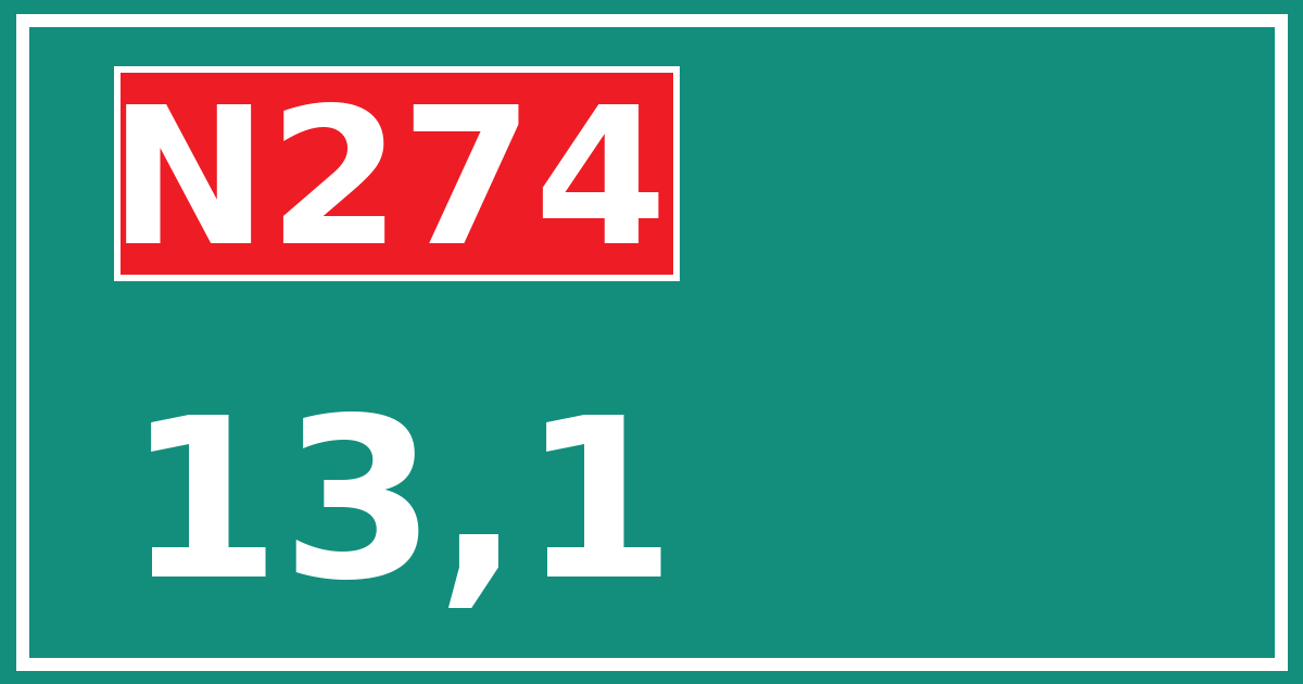 Hectometerbord N274 13,1