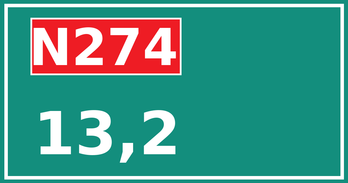 Hectometerbord N274 13,2