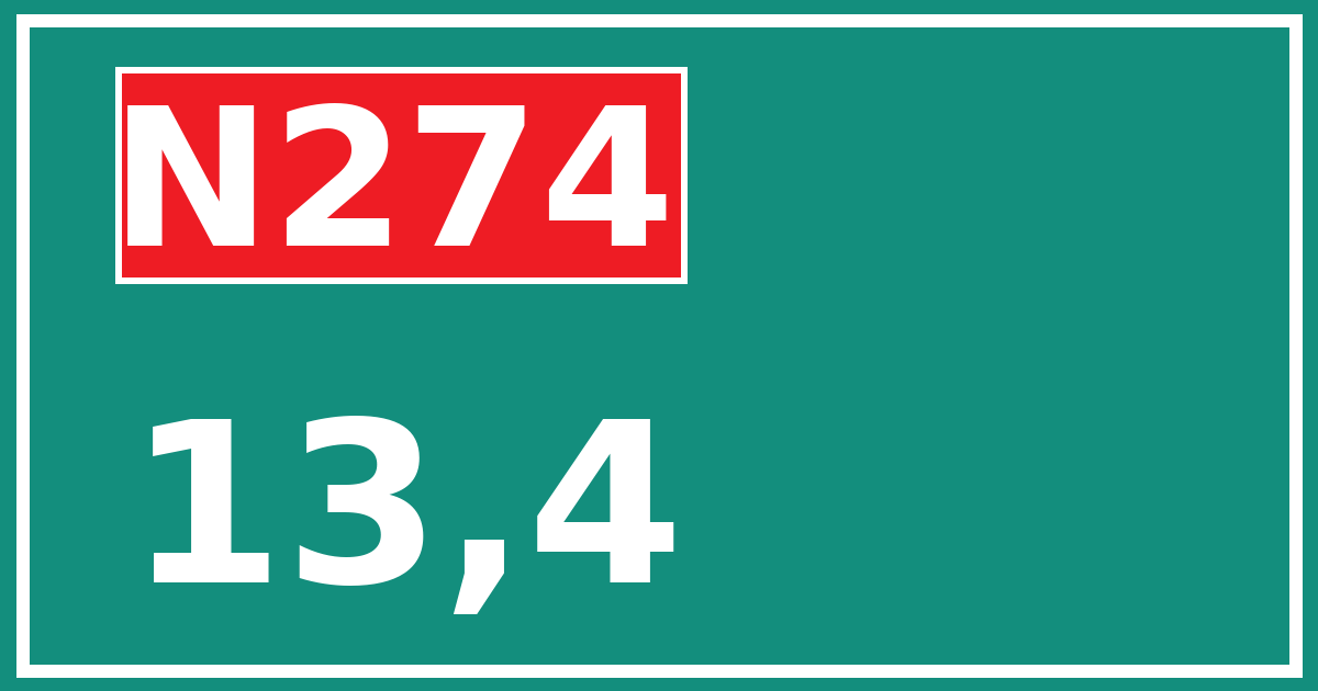 Hectometerbord N274 13,4