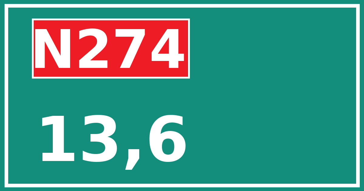 Hectometerbord N274 13,6