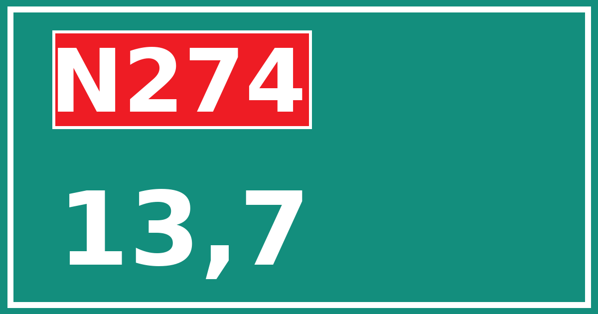 Hectometerbord N274 13,7
