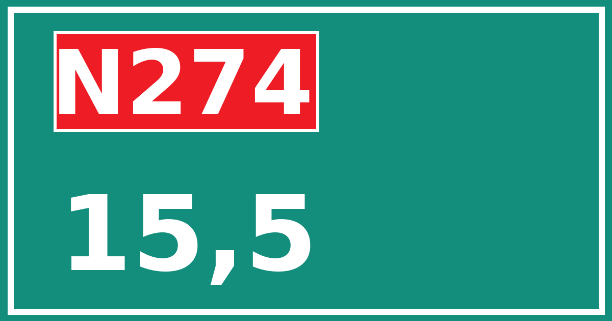 Hectometerbord N274 15,5