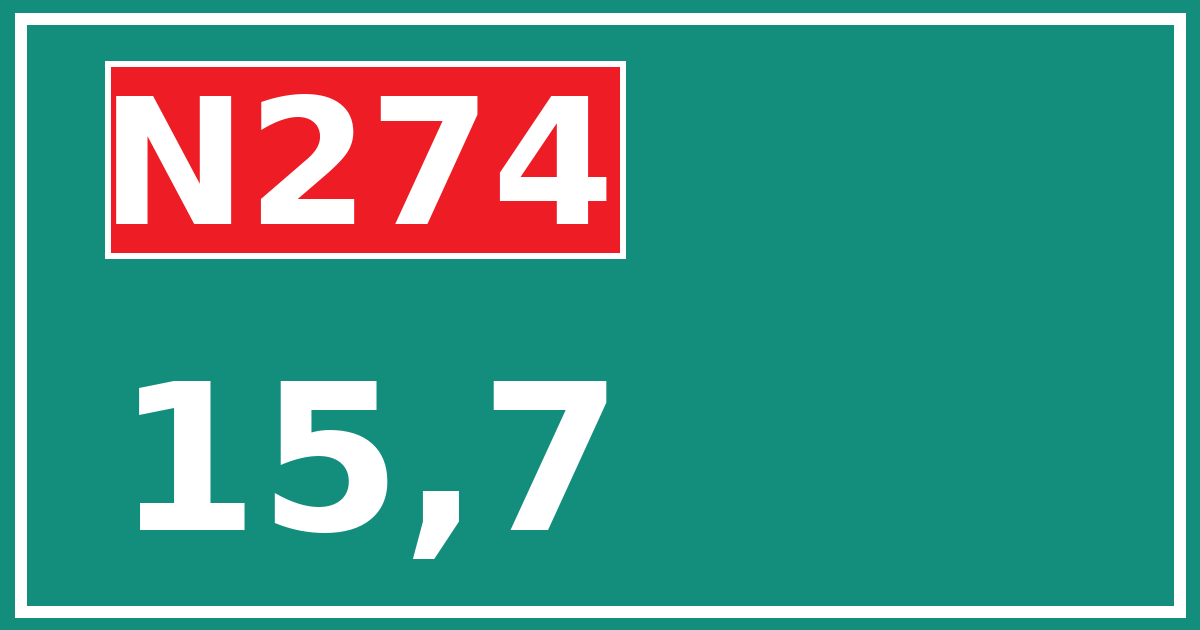 Hectometerbord N274 15,7