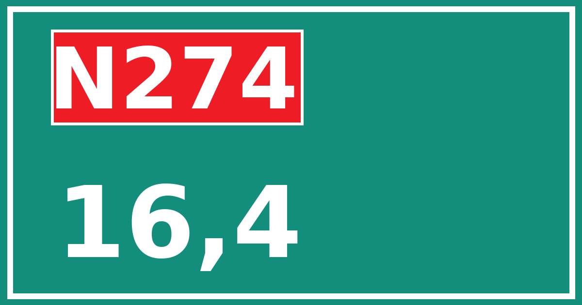 Hectometerbord N274 16,4
