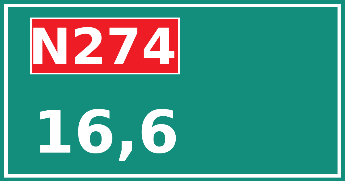 Hectometerbord N274 16,6