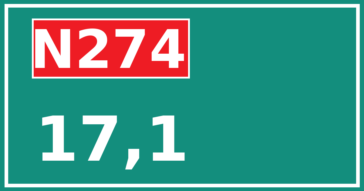 Hectometerbord N274 17,1