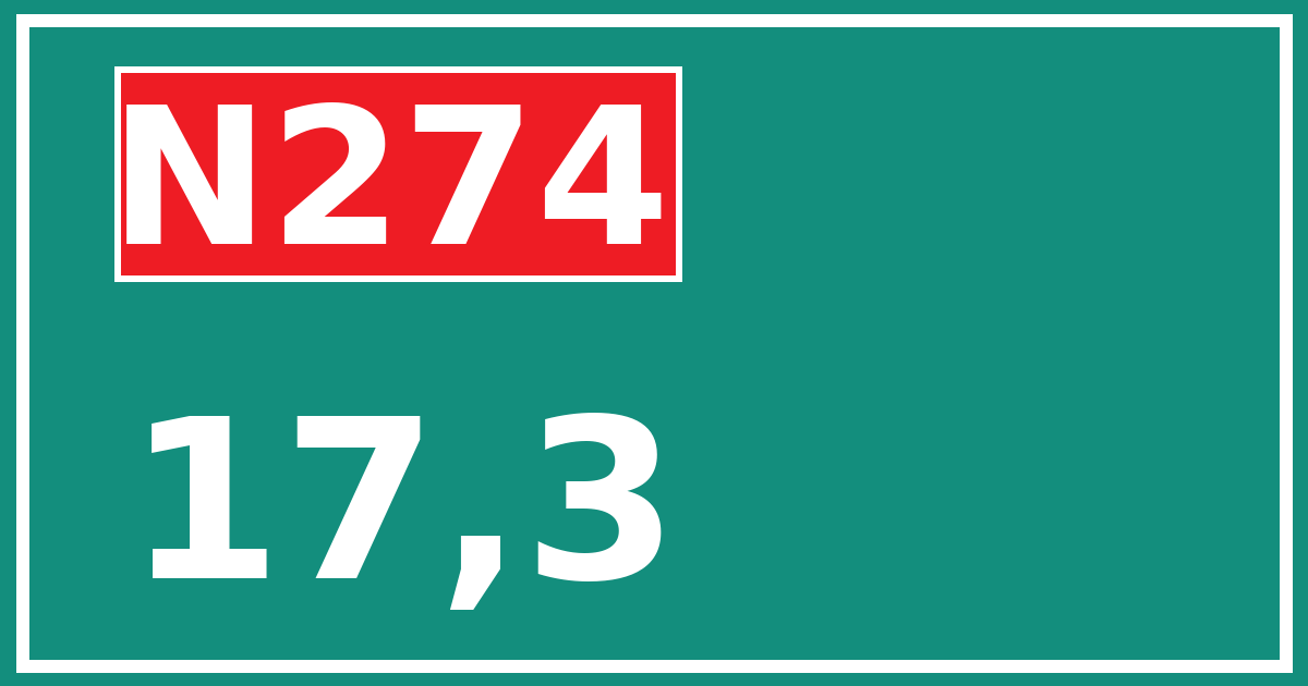 Hectometerbord N274 17,3