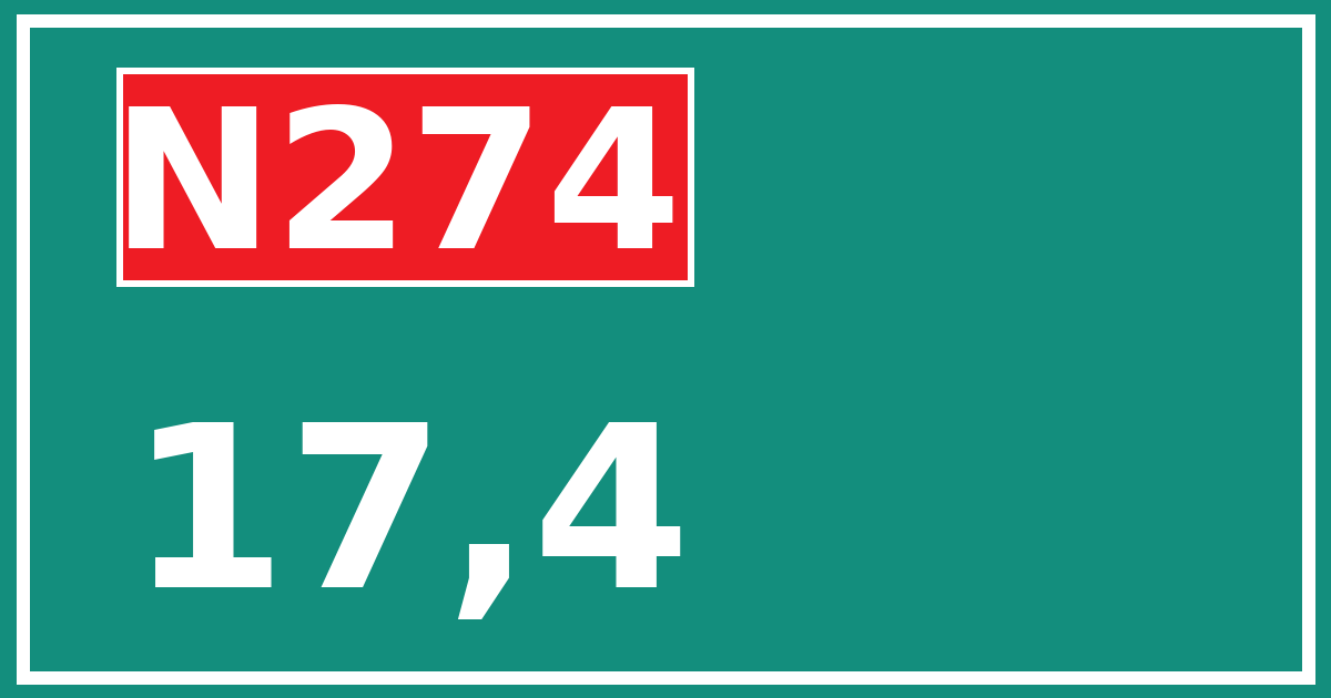 Hectometerbord N274 17,4