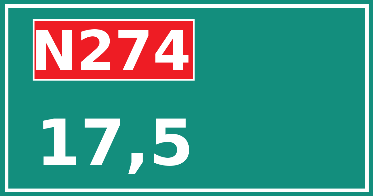Hectometerbord N274 17,5