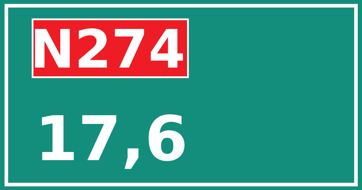 Hectometerbord N274 17,6
