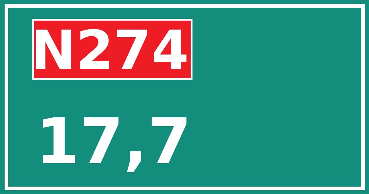Hectometerbord N274 17,7