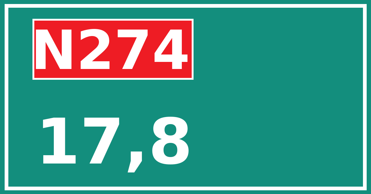 Hectometerbord N274 17,8
