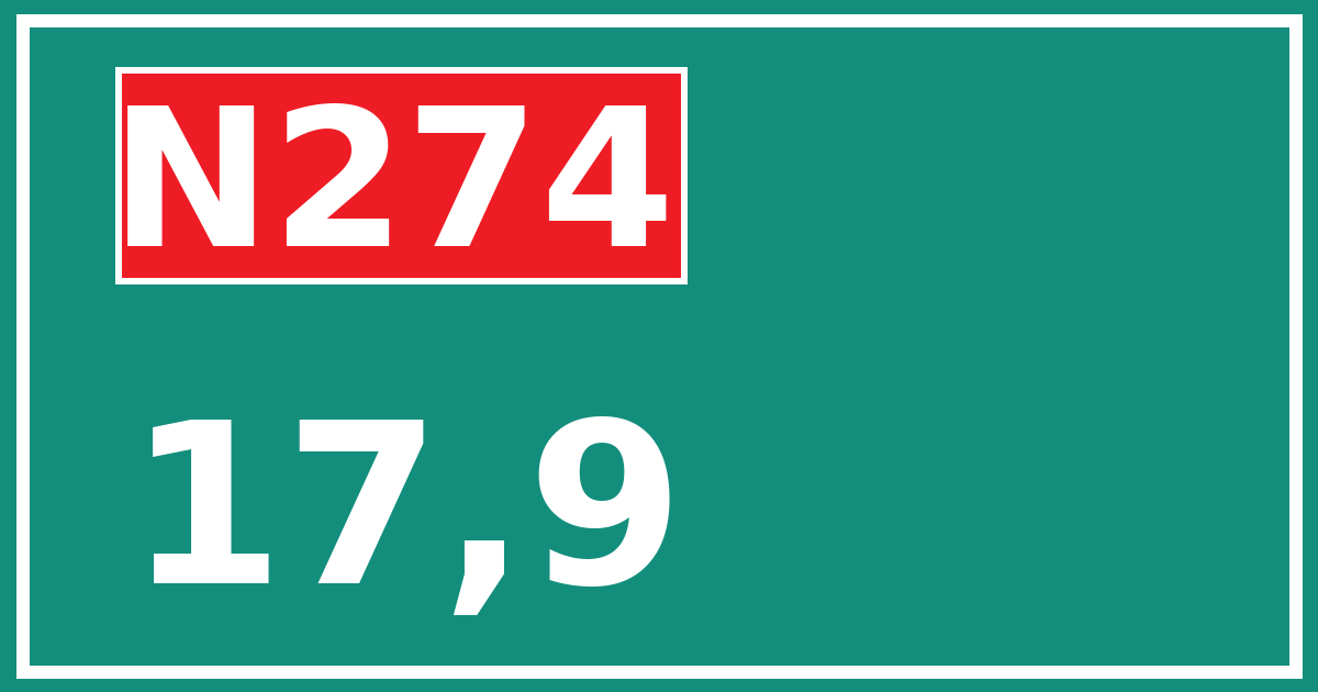 Hectometerbord N274 17,9