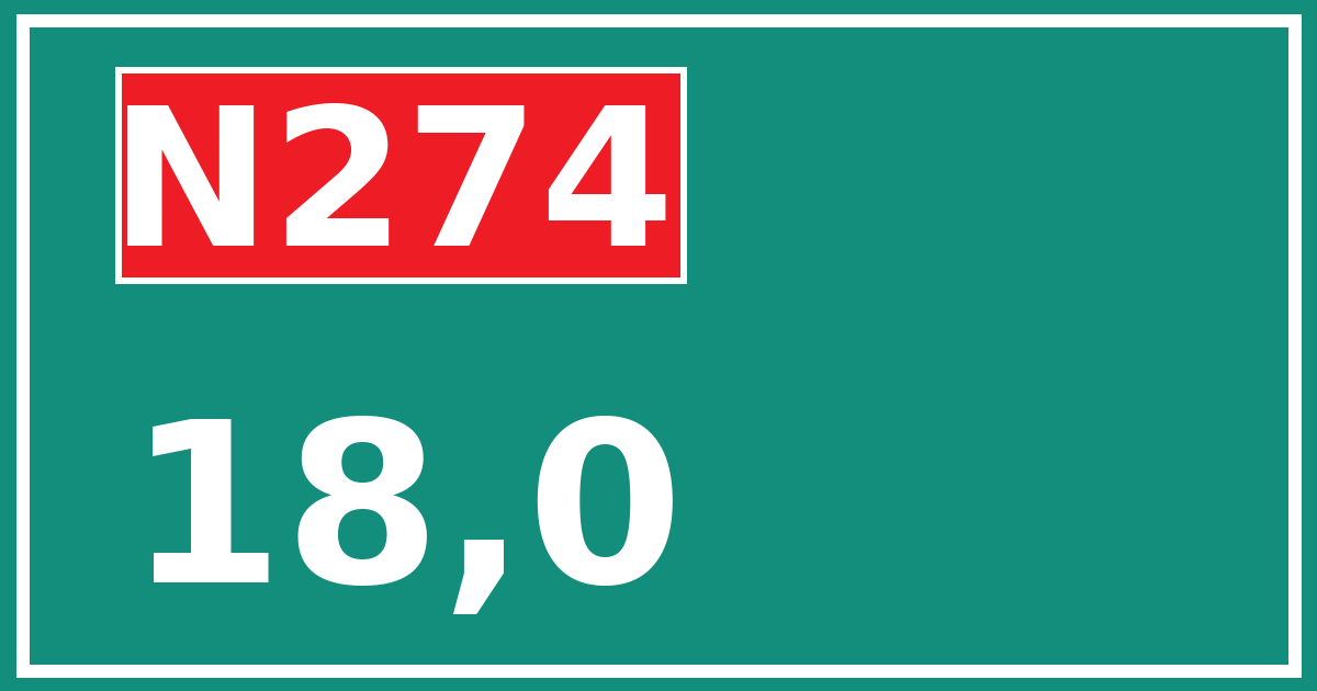 Hectometerbord N274 18,0