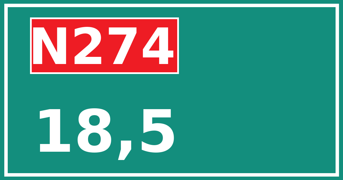Hectometerbord N274 18,5