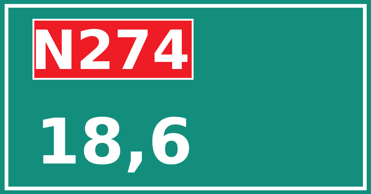 Hectometerbord N274 18,6