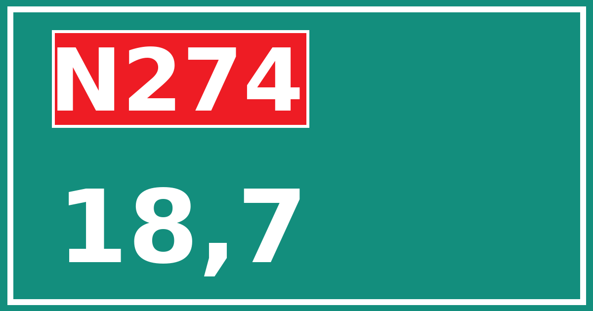 Hectometerbord N274 18,7