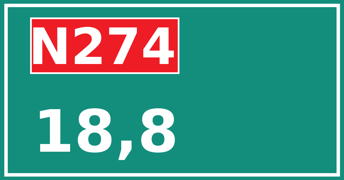 Hectometerbord N274 18,8