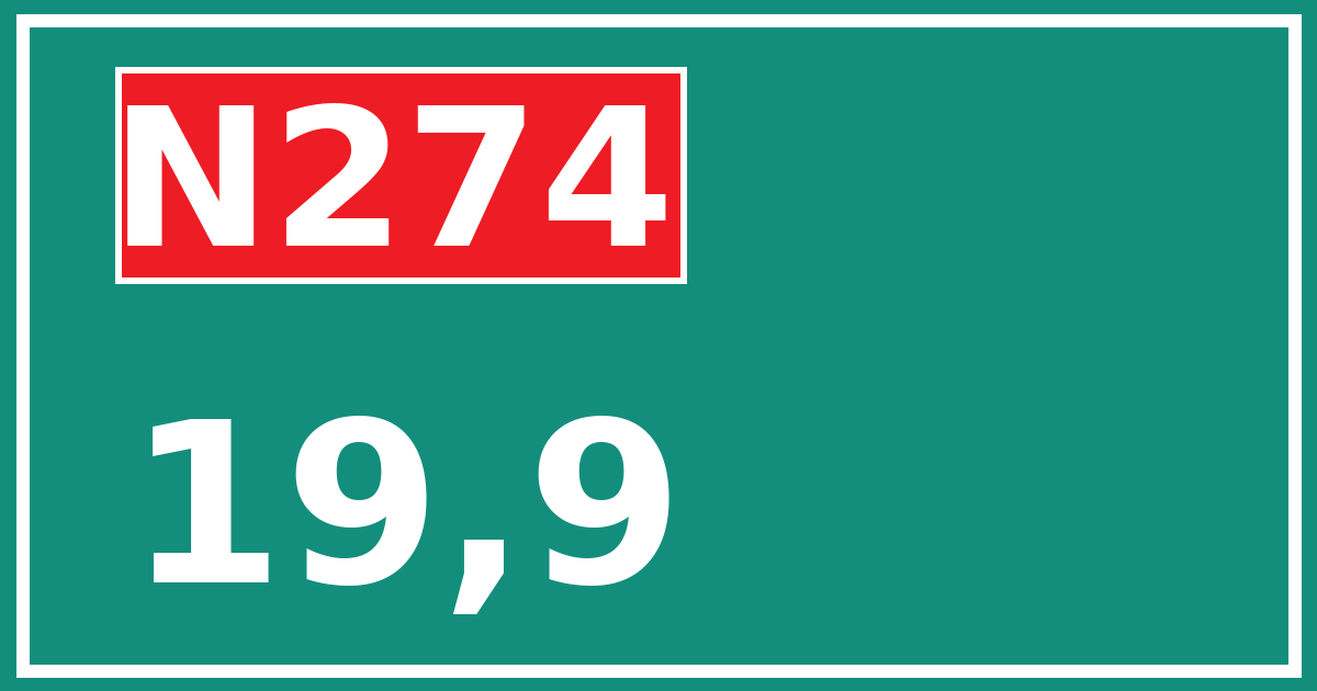 Hectometerbord N274 19,9