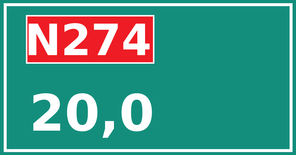Hectometerbord N274 20,0