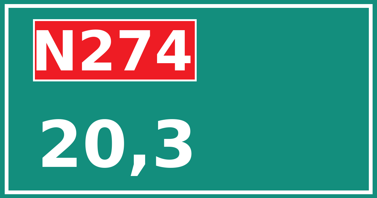 Hectometerbord N274 20,3
