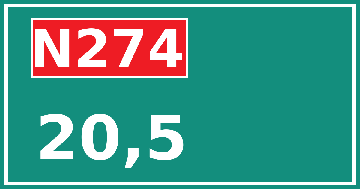 Hectometerbord N274 20,5