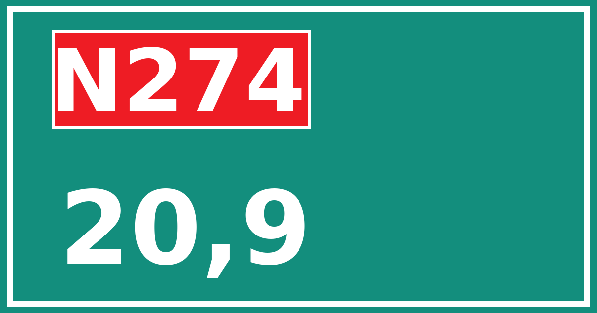 Hectometerbord N274 20,9
