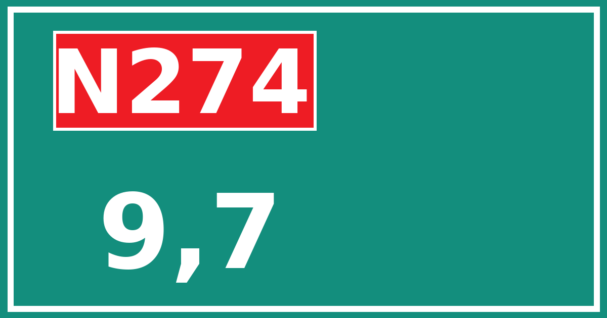 Hectometerbord N274 9,7