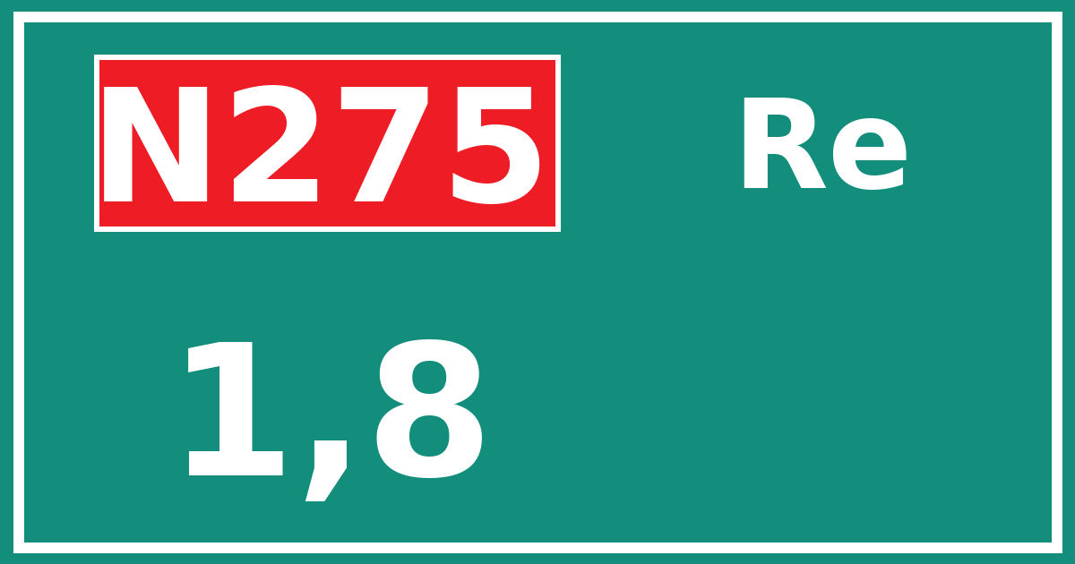 Hectometerbord N275 1,8 zijde Re