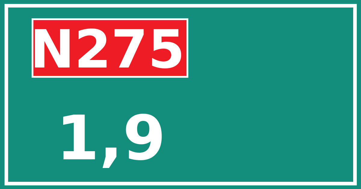 Hectometerbord N275 1,9