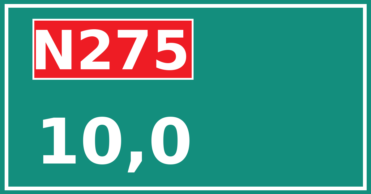 Hectometerbord N275 10,0