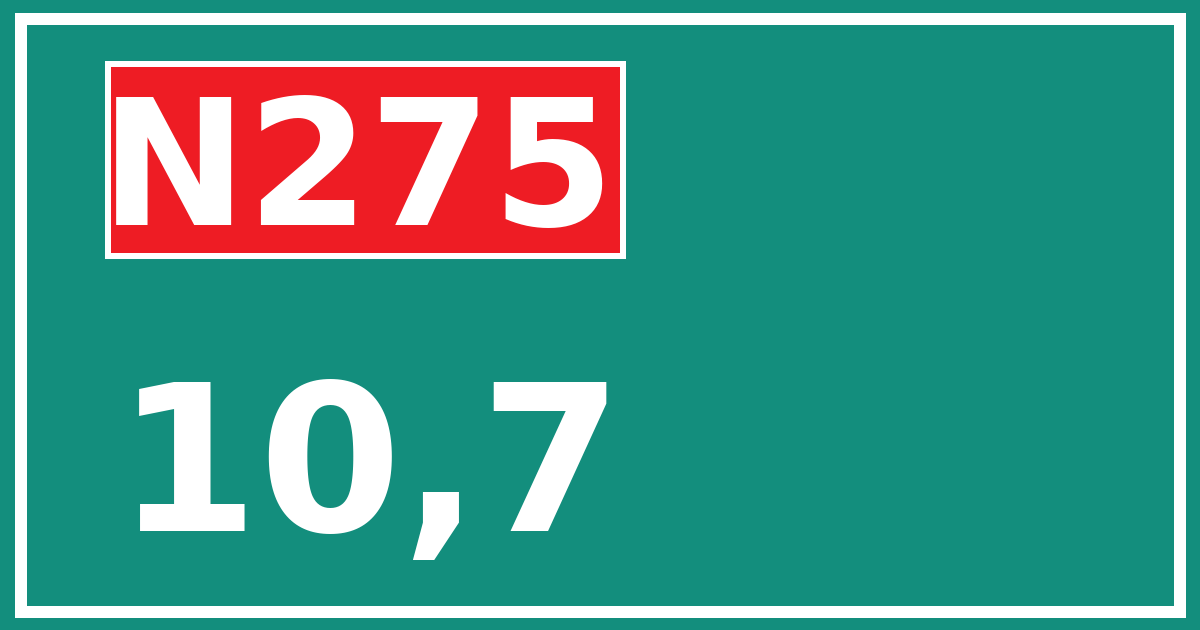 Hectometerbord N275 10,7