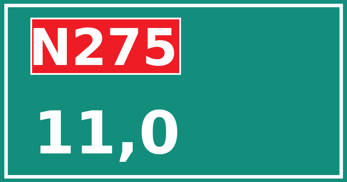 Hectometerbord N275 11,0