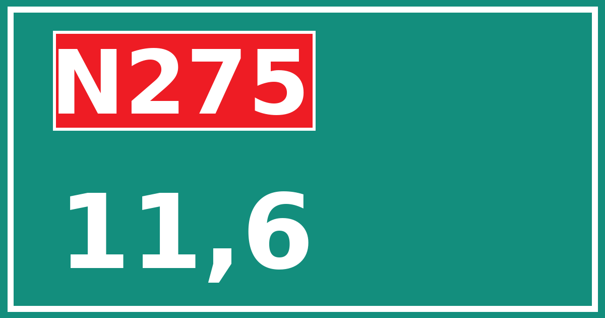 Hectometerbord N275 11,6