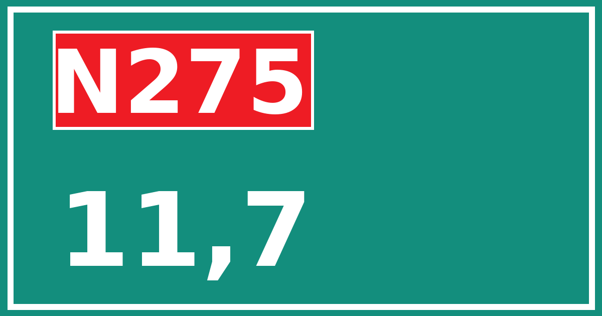 Hectometerbord N275 11,7