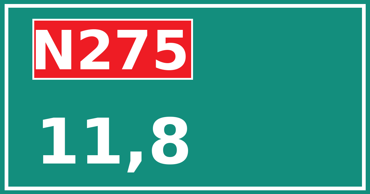 Hectometerbord N275 11,8