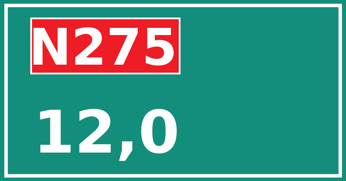 Hectometerbord N275 12,0