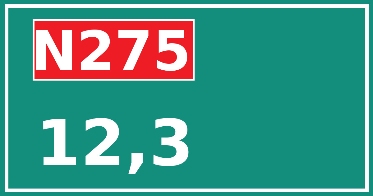 Hectometerbord N275 12,3