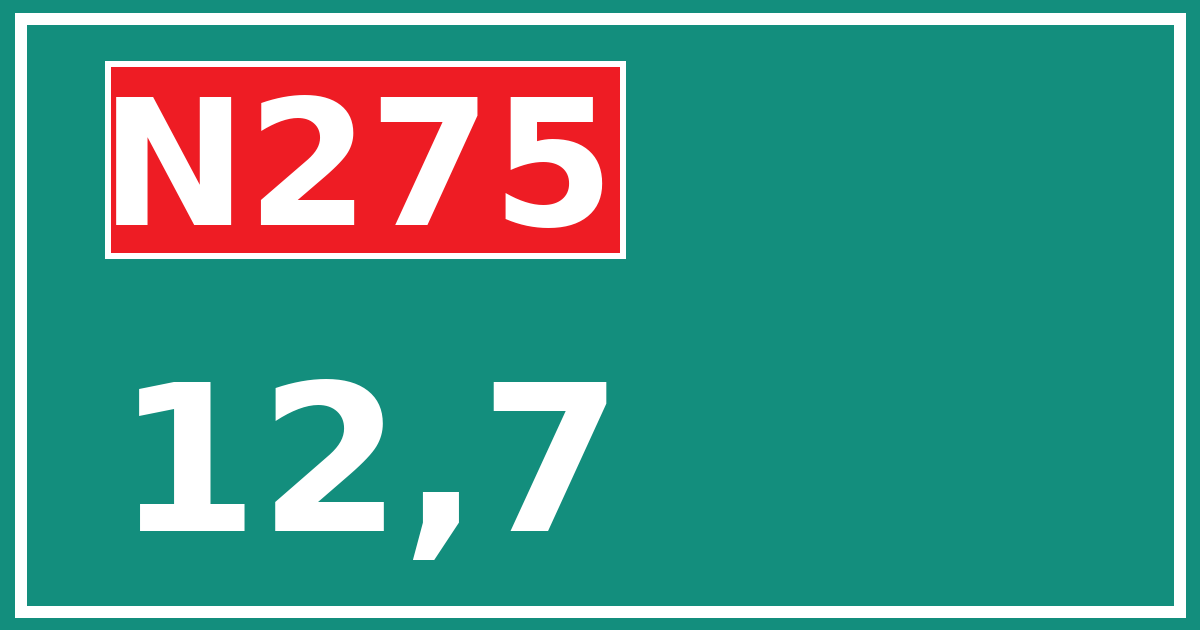 Hectometerbord N275 12,7