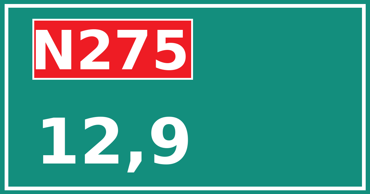 Hectometerbord N275 12,9