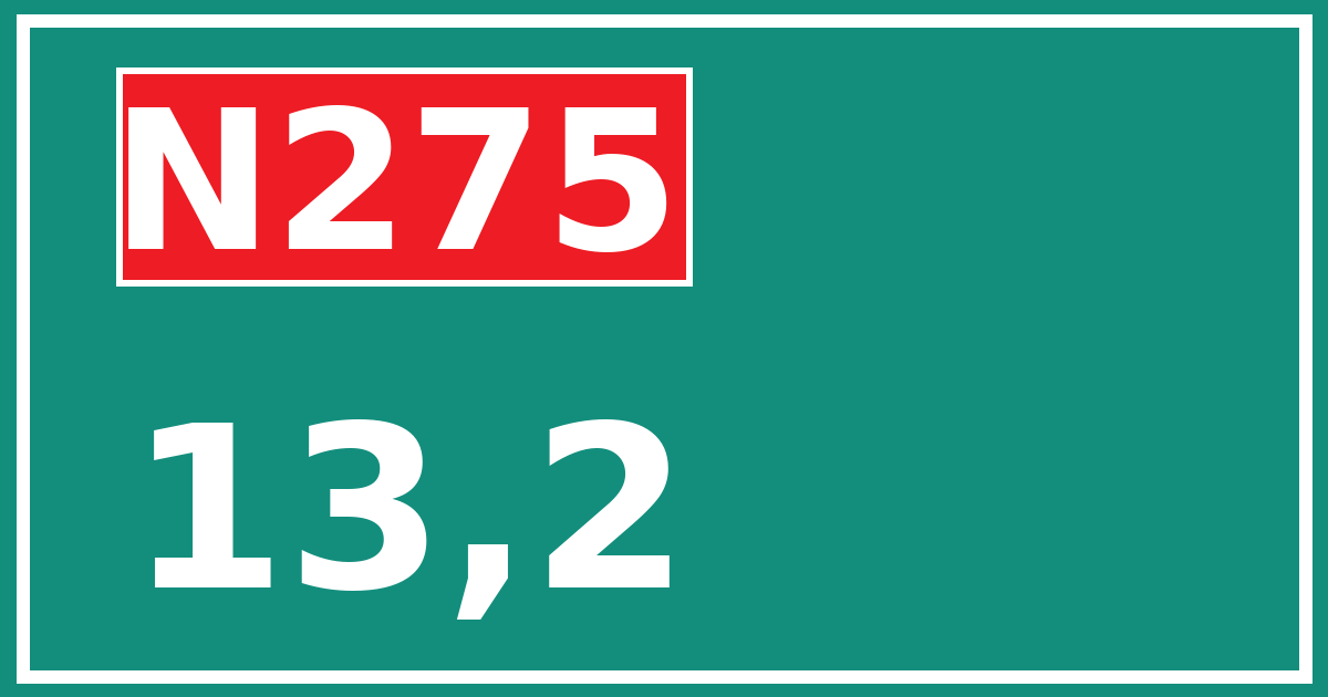 Hectometerbord N275 13,2