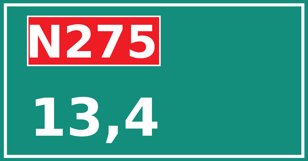Hectometerbord N275 13,4