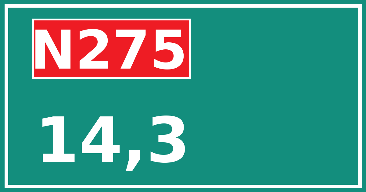 Hectometerbord N275 14,3