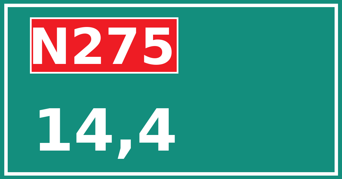 Hectometerbord N275 14,4